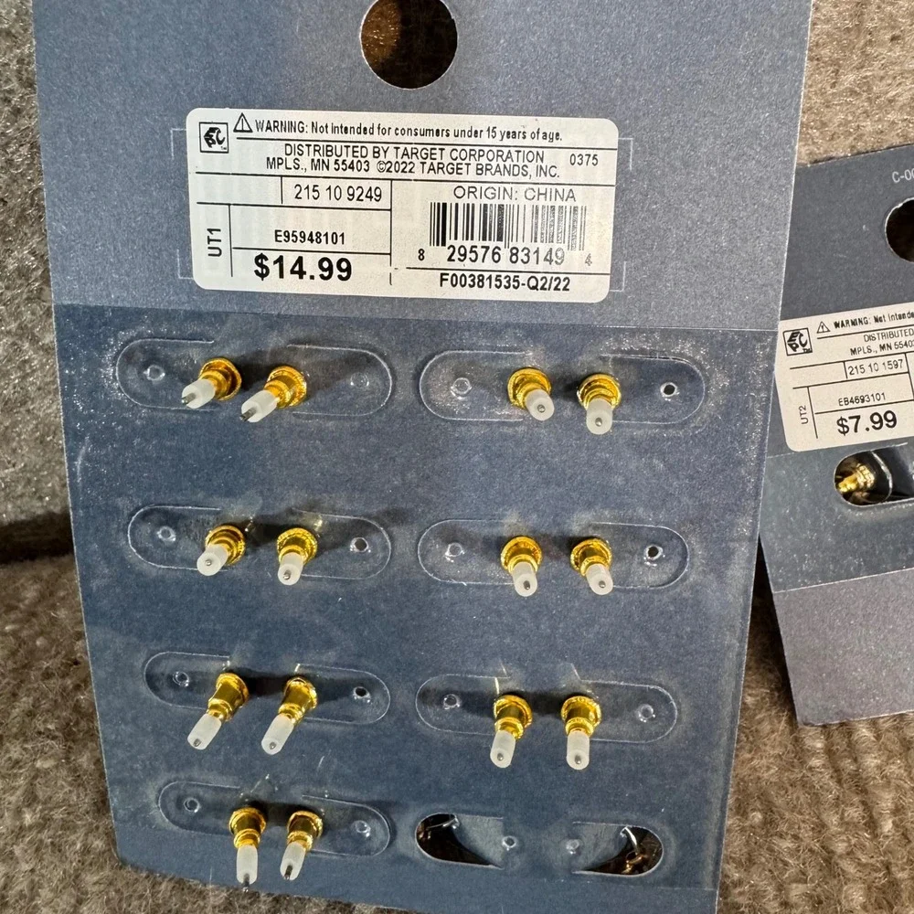 Universal Thread Earring Lot 11 Pair NWT Gold Tone Hoop Studs Nickel Free Target